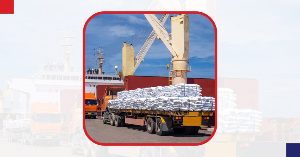 Camion avec des sacs de sucre